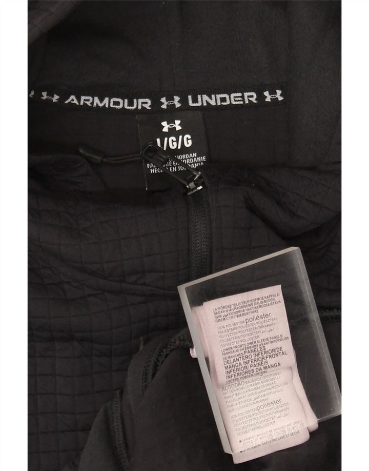 Męski sweter z kapturem i zamkiem Under Armour, duży, czarny poliester