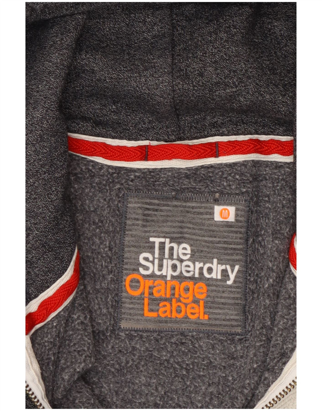Męski sweter z kapturem i zamkiem Superdry Średnioszary, bawełniany w cętki
