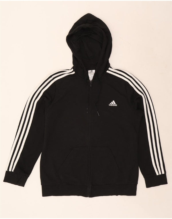 Damski sweter z kapturem i zamkiem ADIDAS UK 16/18, duży, czarny, bawełniany