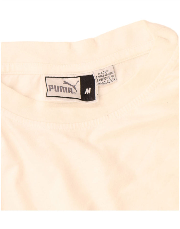 Męska koszulka z grafiką Puma, średnia, biała bawełna