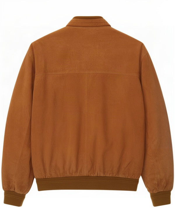 Vintage męska zamszowa kurtka bomber IT 58 4XL brązowa skóra