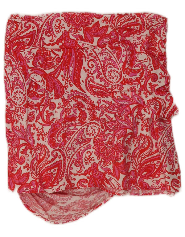 Spódnica mini damska Zara średnia W28 czerwona paisley