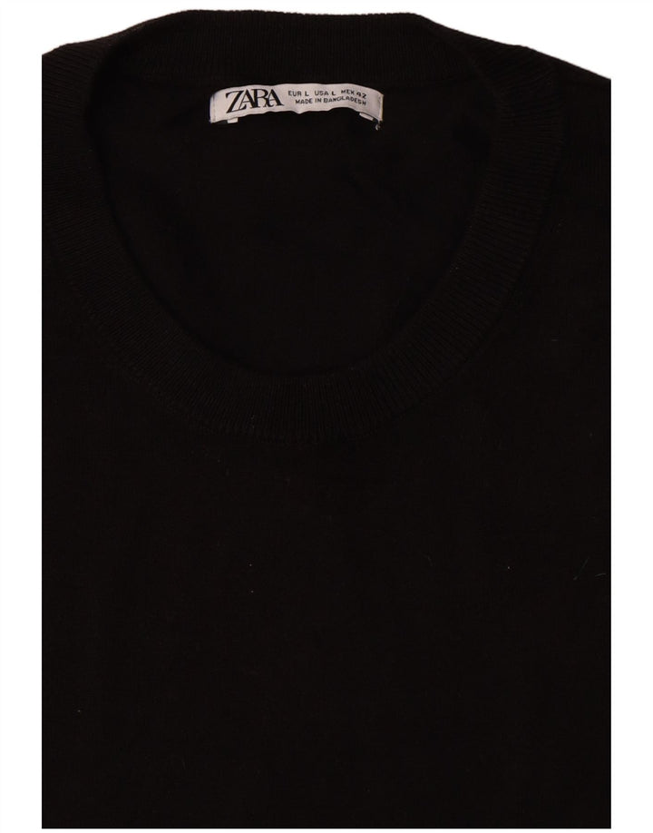 Męski T-shirt Zara, duży, czarny