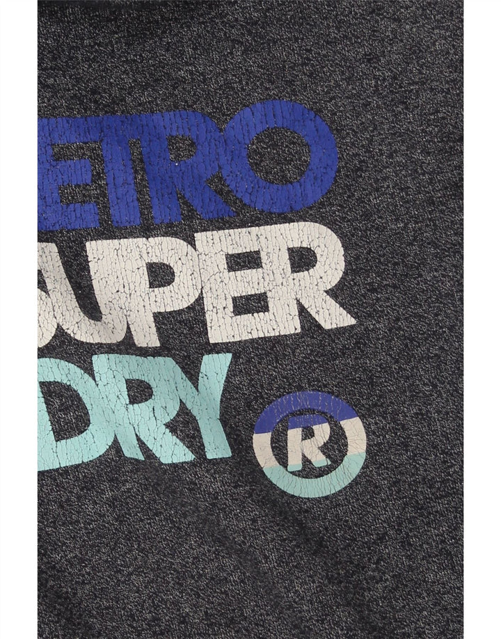 SUPERDRY Męski sweter z kapturem i zamkiem błyskawicznym, z grafiką, średni granatowy, bawełniany
