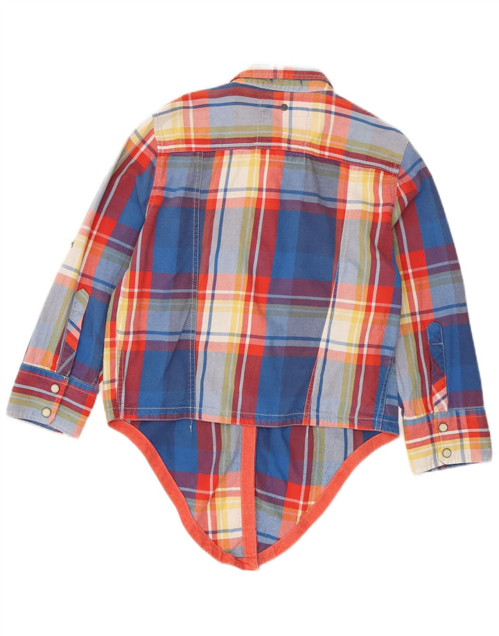Damska koszula flanelowa Superdry z pulowerem UK 12, bawełniana w średnią niebieską kratkę