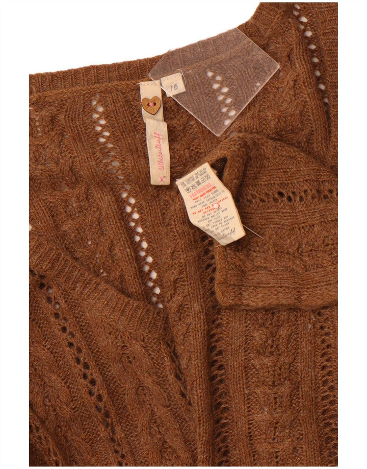 Sweter damski WHITE STUFF UK 16, duży, brązowy, wiskoza