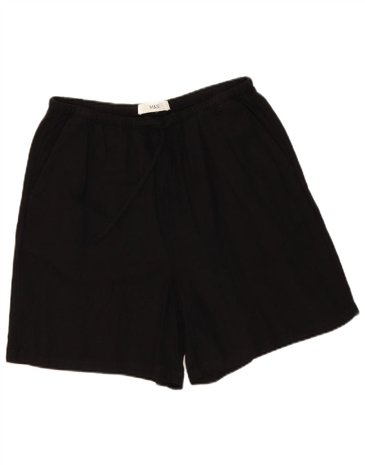 Marks & Spencer Damskie spodenki Chino UK 10 Small W30 Czarne lniane