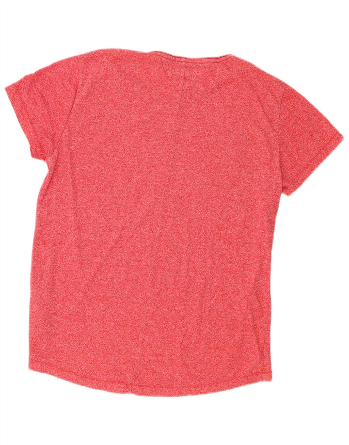 T-shirt damski Tommy Hilfiger Top UK 14 Średni różowy, nakrapiany poliester