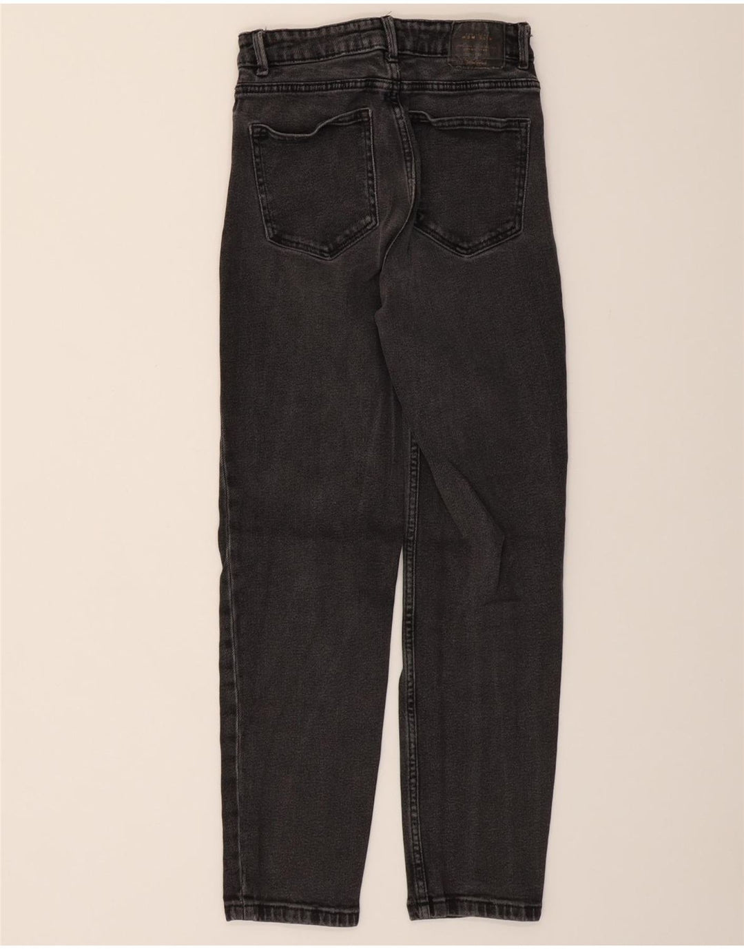 VINTAGE Womens Mom High Rise Slim Jeans W24 L27 Grey Vintage Vintage and Second-Hand Vintage from Messina Hembry 