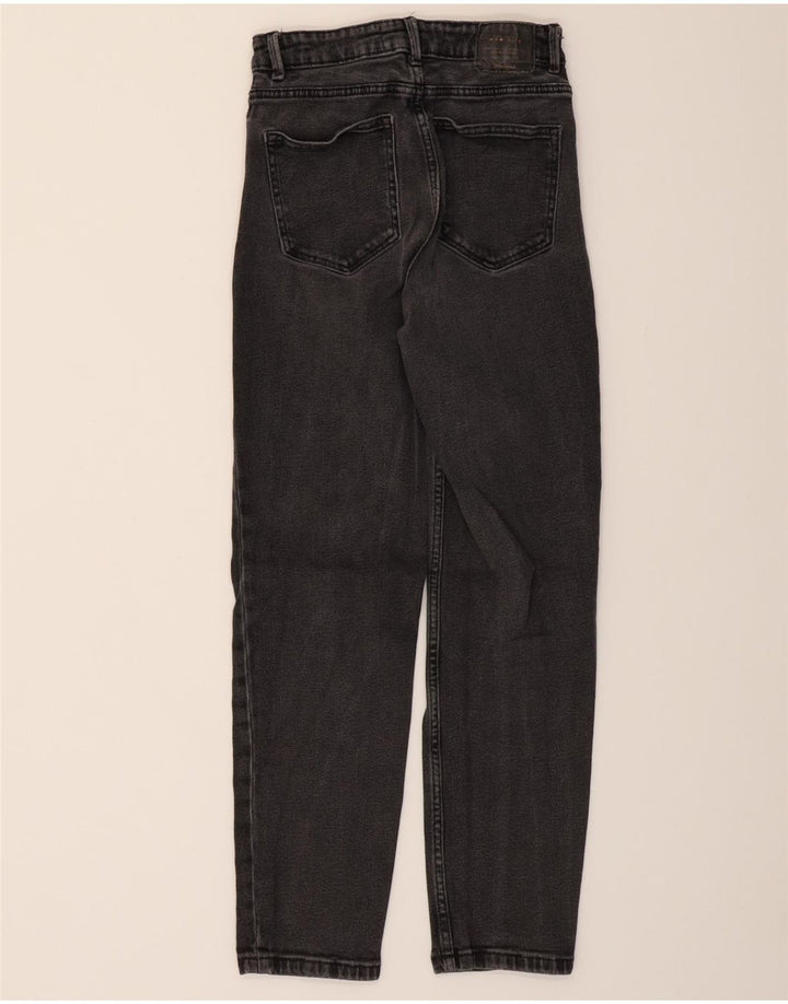 VINTAGE Womens Mom High Rise Slim Jeans W24 L27 Grey Vintage Vintage and Second-Hand Vintage from Messina Hembry 