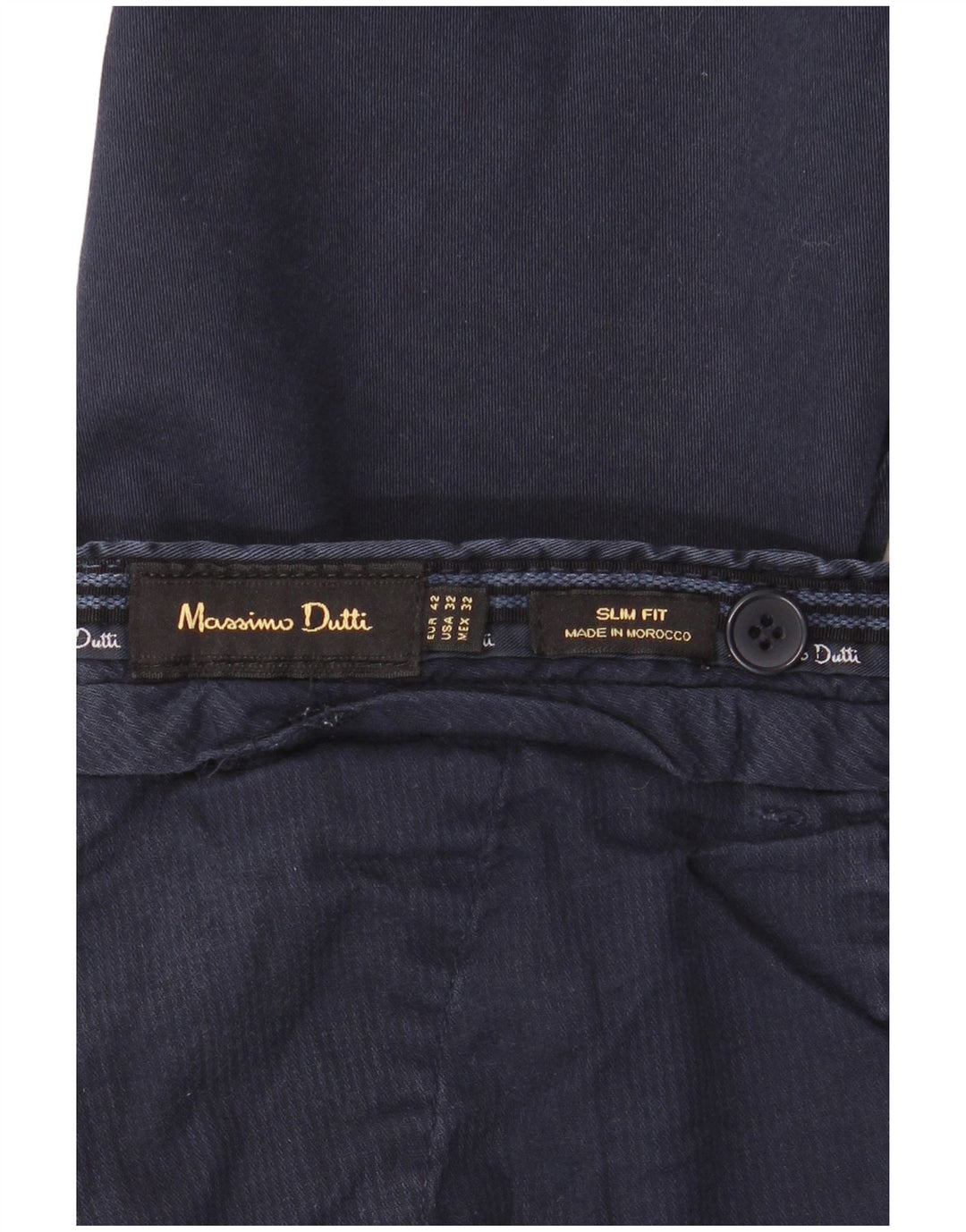 Spodnie Chino MASSIMO DUTTI Męskie Slim Fit EU 42 Large W32 L34 Granatowe