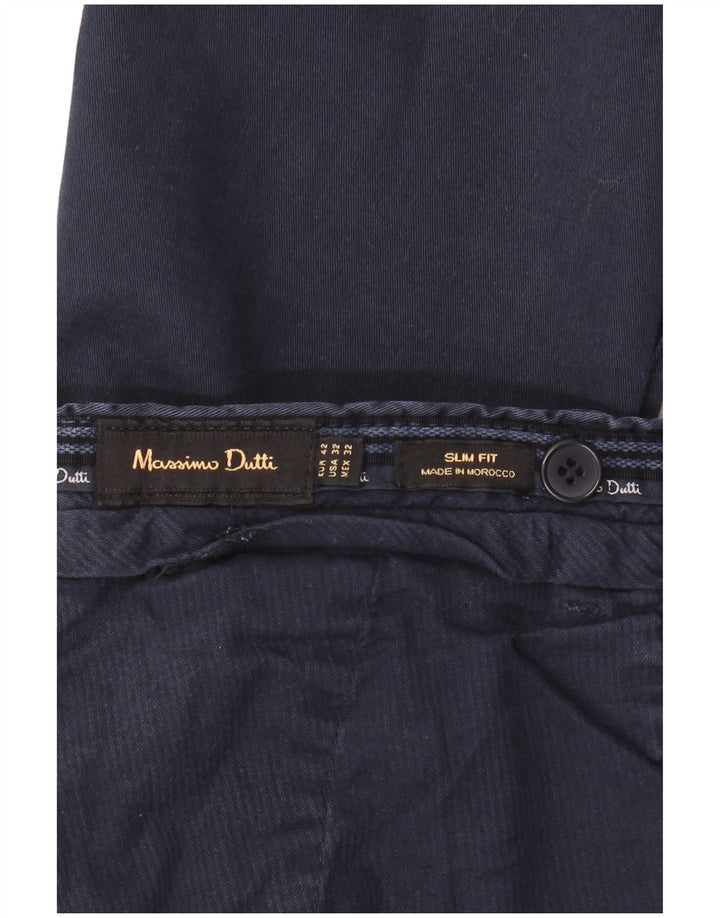 Spodnie Chino MASSIMO DUTTI Męskie Slim Fit EU 42 Large W32 L34 Granatowe