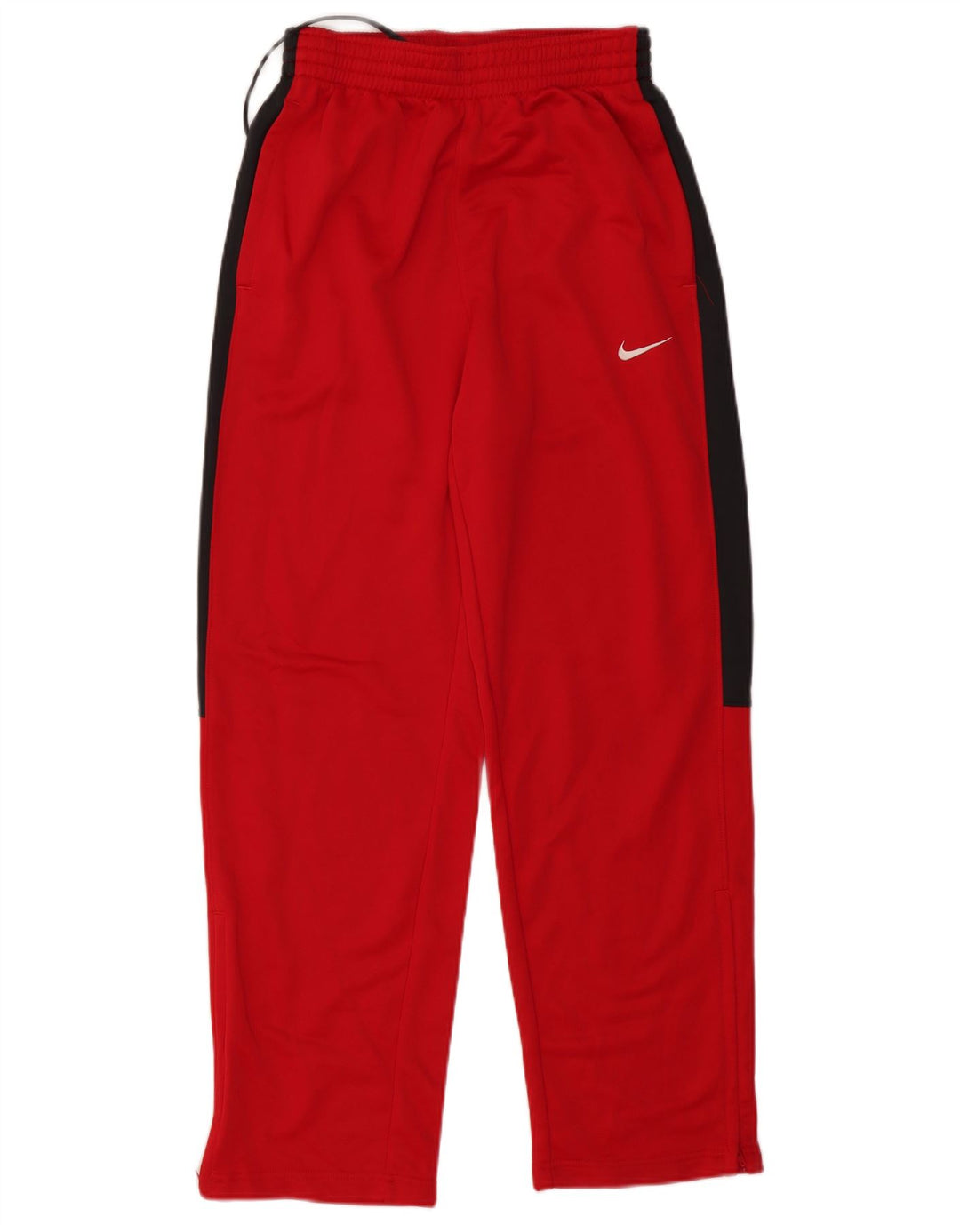 Męskie spodnie dresowe NIKE Dri Fit, małe, czerwone, poliestrowe z blokami kolorów