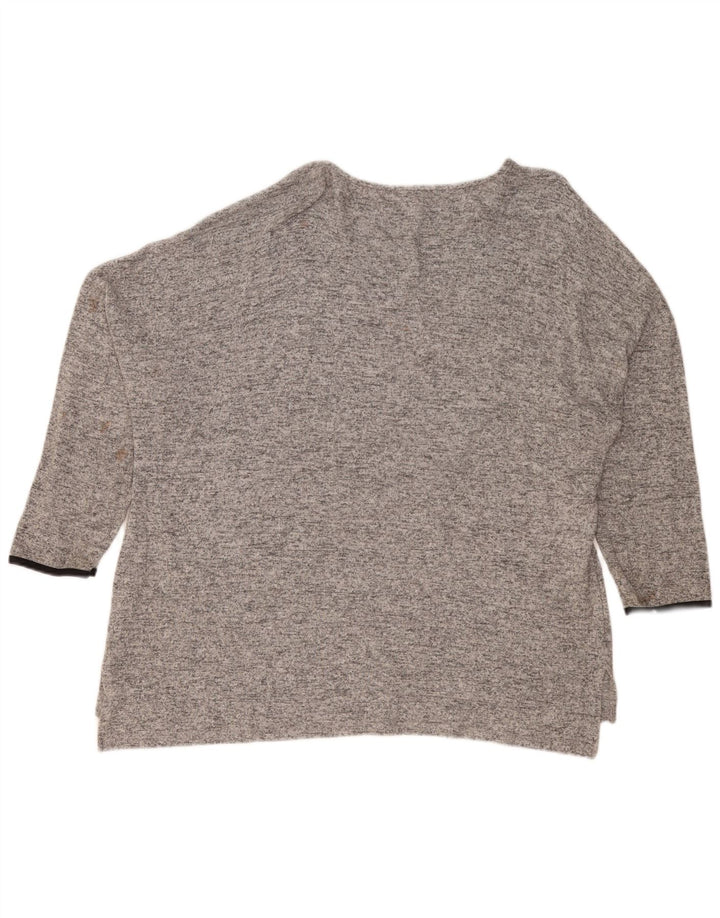Damski top oversize Zara z rękawem 3/4, UK 16, duży, szary, nakrapiany