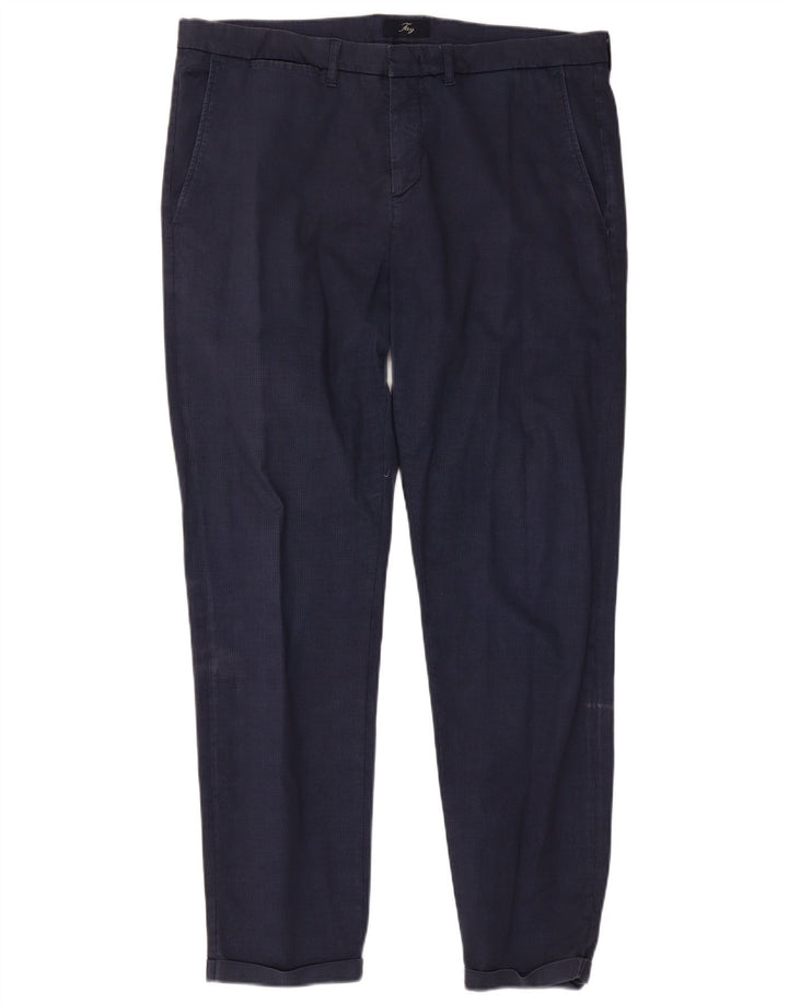 Spodnie męskie Fay Slim Chino W38 L30 Granatowa kratka