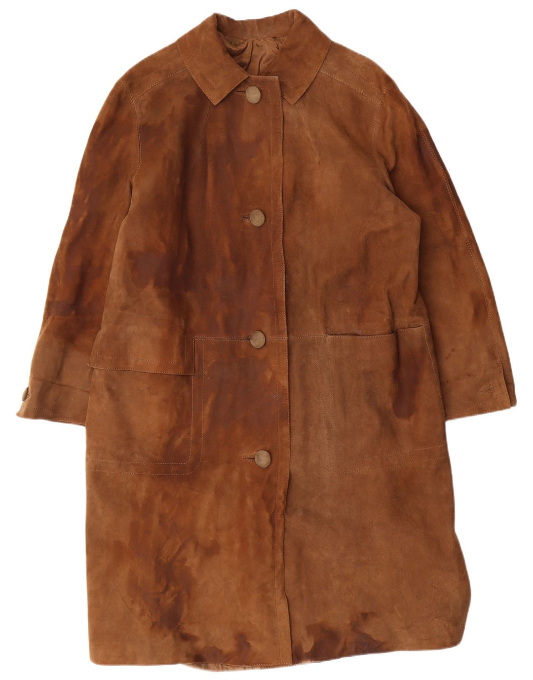 STRONG & FISHER LTD Damski płaszcz zamszowy w stylu vintage, UK 18 XL, brązowy, klasyczny