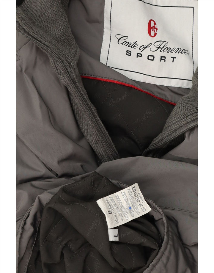 Męska kurtka bomberka Conte of Florence UK 40, duża, szara, z poliestru