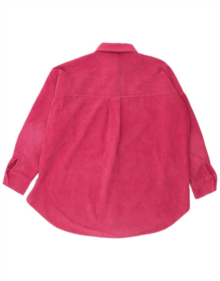 Damska koszula flanelowa oversize Zara UK 6 XS, różowa, poliestrowa