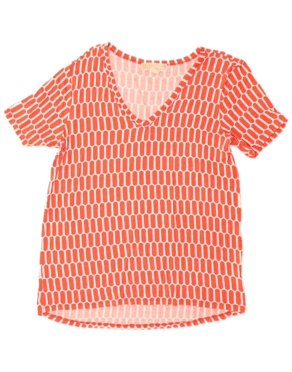 Damska koszulka MICHAEL KORS Top UK 10 Small Red Geometric Synthetic