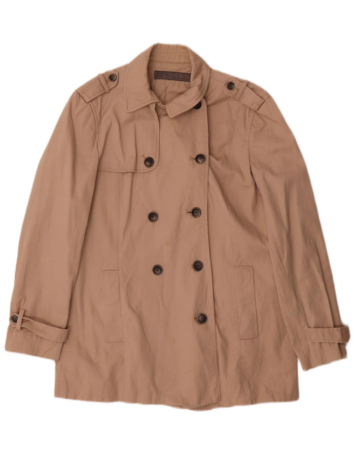 Trencz damski Zara UK 16, duży, beżowy, bawełniany