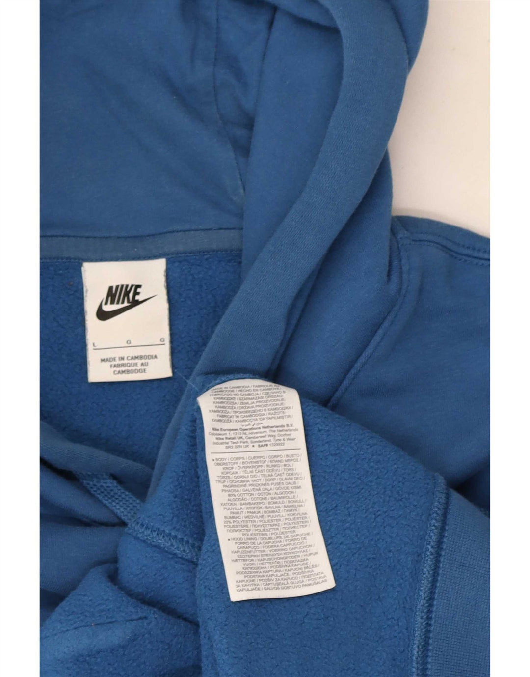 Męski sweter z kapturem Nike, duży, niebieski, bawełniany