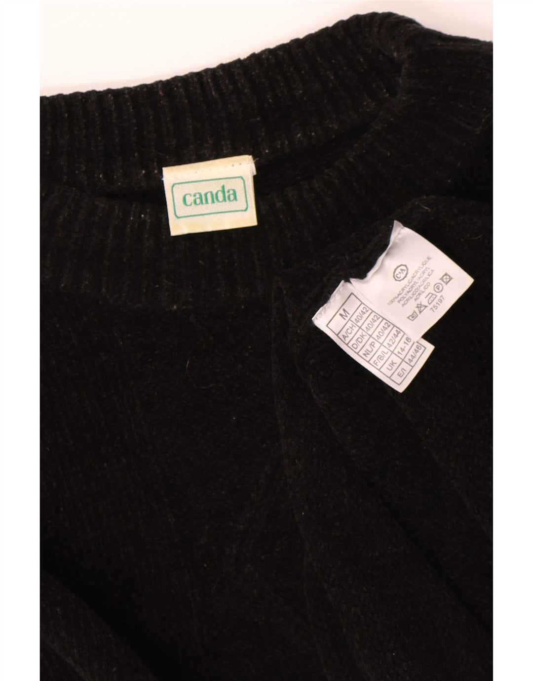 Damski sweter oversize z golfem Canda UK 14/16 Średni czarny