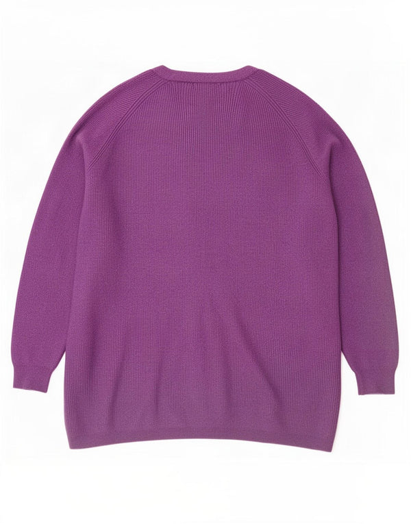 Marks & Spencer Damski sweter rozpinany UK 18 XL Fioletowa wiskoza z plamkami