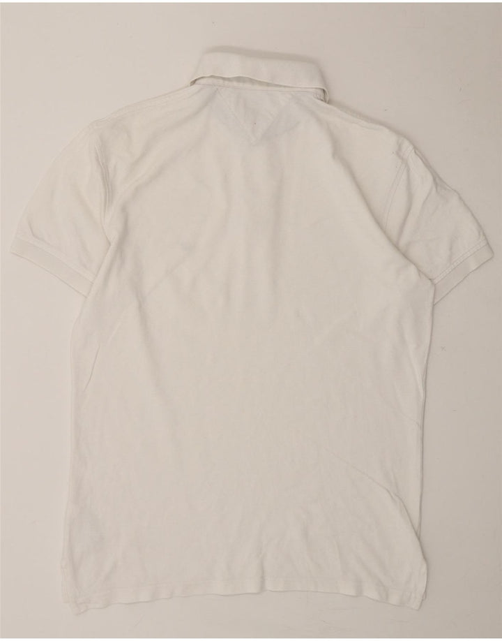 TOMMY HILFIGER Mens Polo Shirt Large White Cotton Vintage Tommy Hilfiger and Second-Hand Tommy Hilfiger from Messina Hembry 