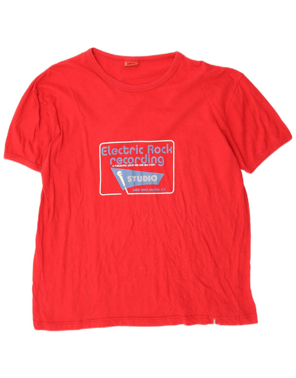 Męska koszulka z grafiką Levi's Top XL, czerwona, bawełniana