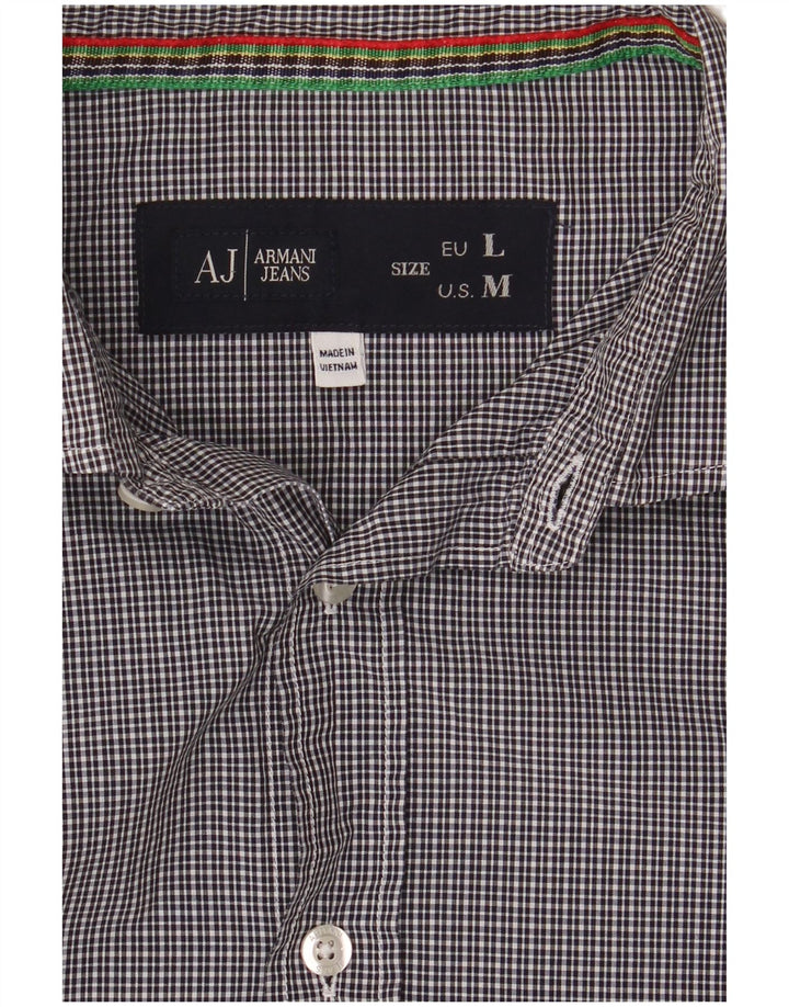 Męska dopasowana koszula Armani Jeans, duża, granatowa w kratkę