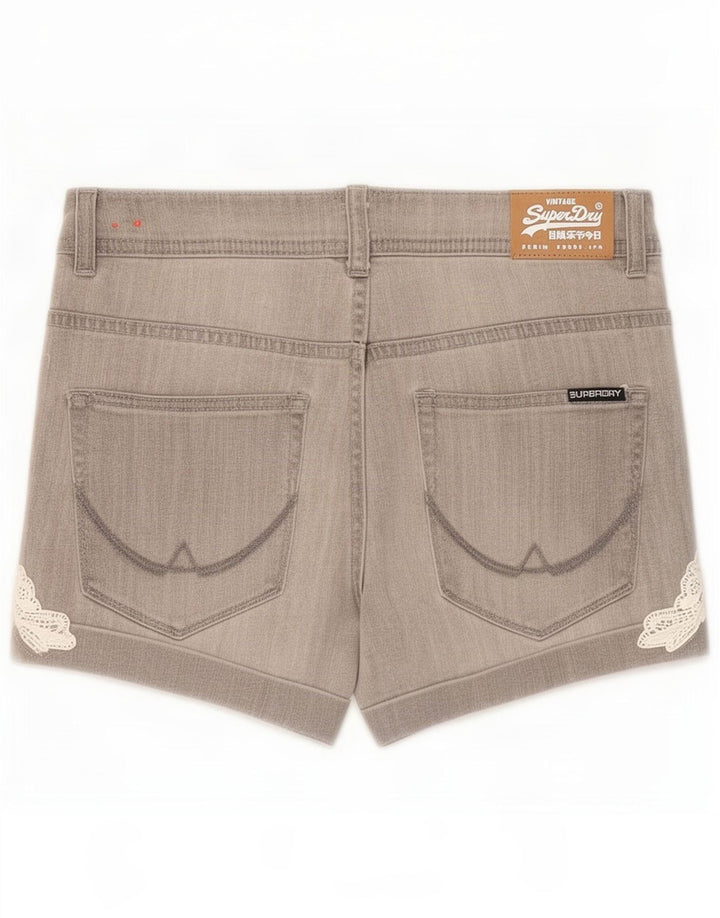Damskie spodenki jeansowe Superdry, średnie W30, szara bawełna