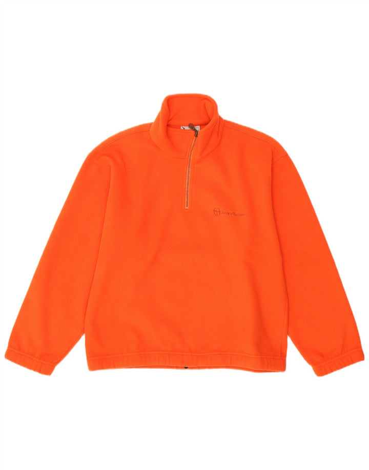 Męski sweter polarowy Sergio Tacchini z zamkiem błyskawicznym, mały, pomarańczowy poliester