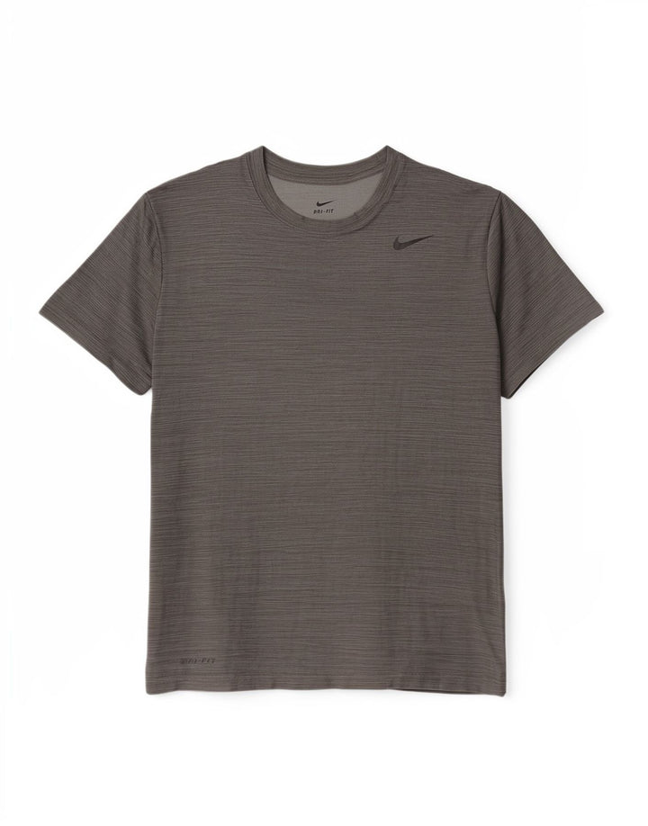 T-shirt męski Nike, poliester w średnie szare paski