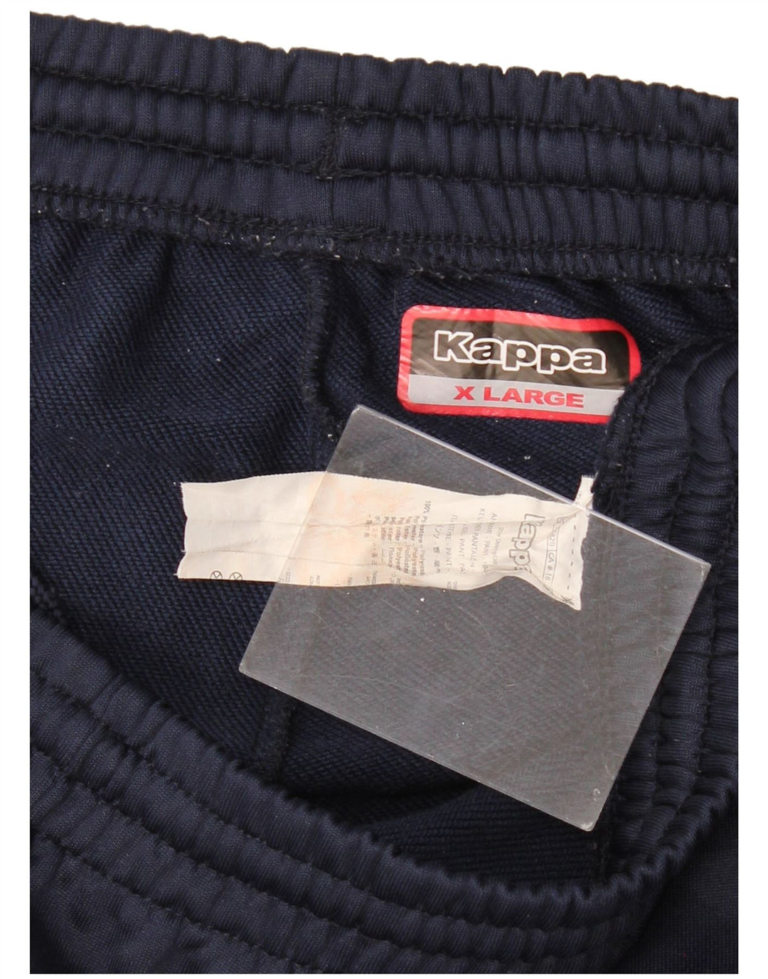 Męskie spodnie dresowe KAPPA z grafiką XL, granatowe, z poliestru w blokach kolorów