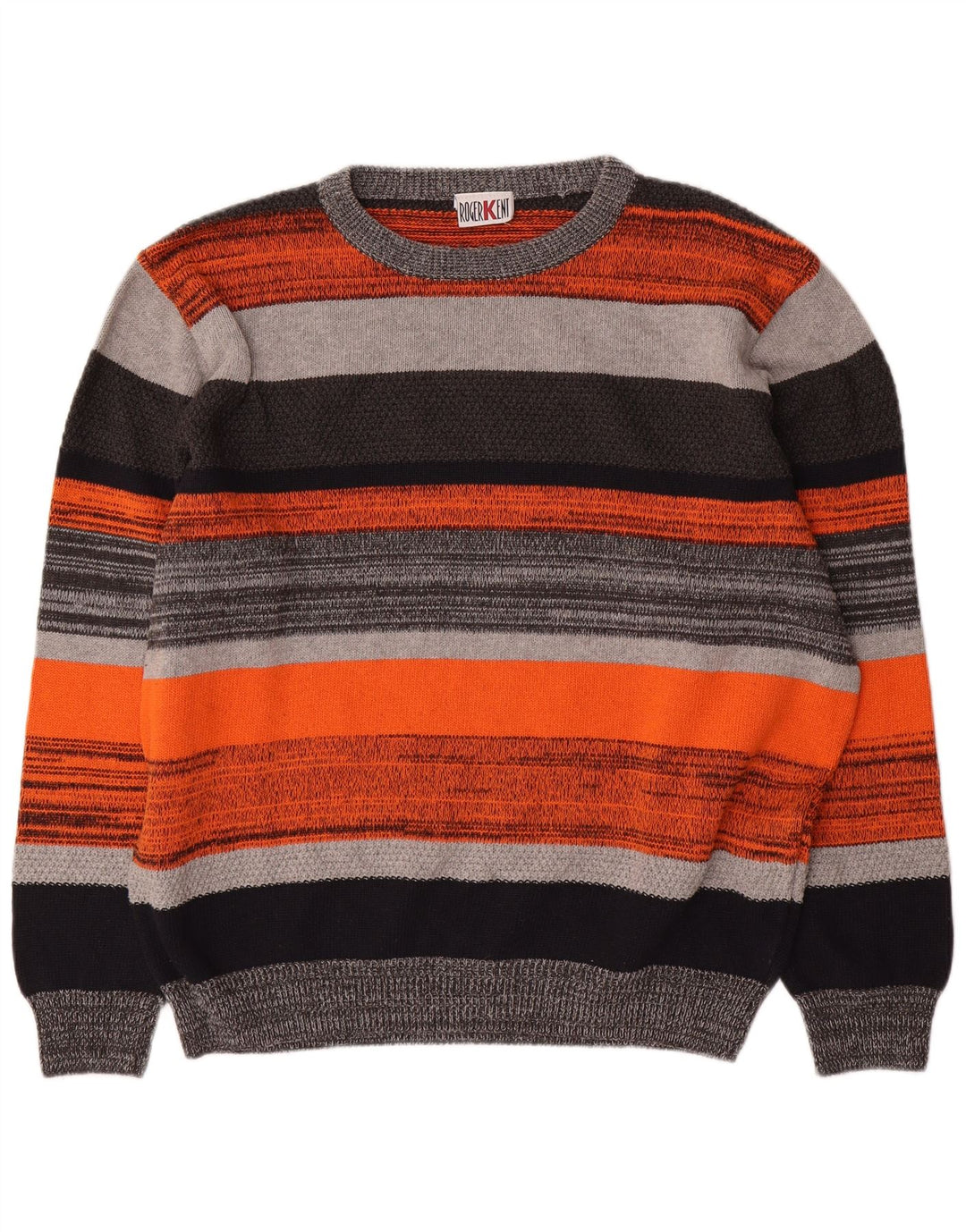 Męski sweter Roger Kent z dekoltem w łódkę, UK 44 XL, wielokolorowe paski