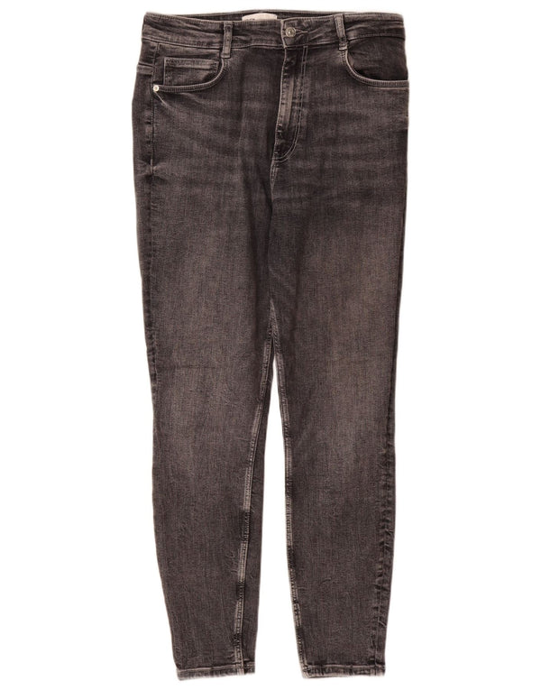 Damskie jeansy obcisłe z wysokim stanem Zara EU 44 XL W34 L29 Szara bawełna