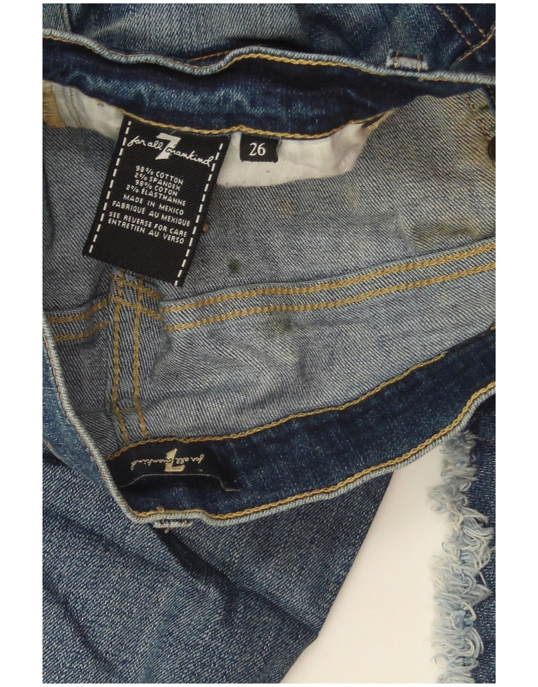 7 FOR ALL MANKIND Damskie jeansy slim W26 L26 Niebieska bawełna