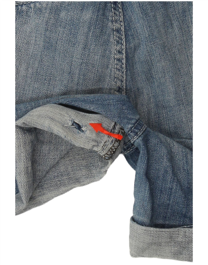Damskie spodenki jeansowe Guess w trudnej sytuacji W28, średnioniebieskie, bawełniane