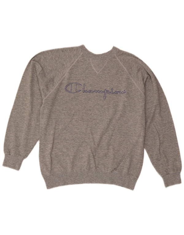 Męski sweter z grafiką Champion, mały, szary, nakrapiany