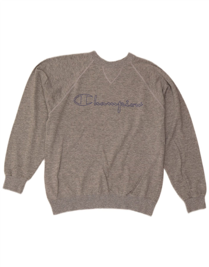 Męski sweter z grafiką Champion, mały, szary, nakrapiany