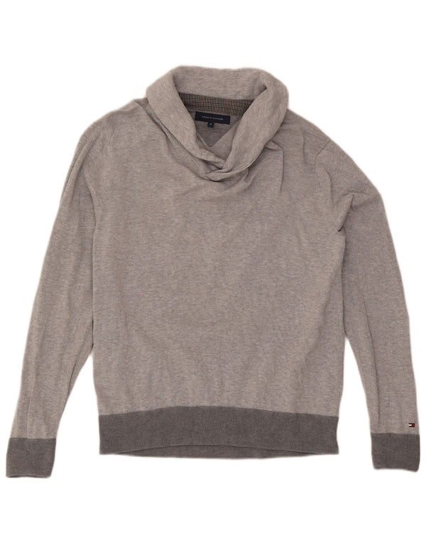 Tommy Hilfiger Chłopięcy sweter z szalowym dekoltem 15-16 lat XL, szara bawełna