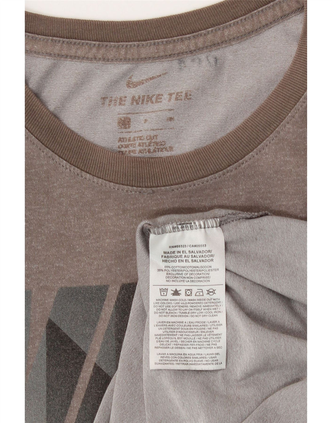 Męski T-shirt Nike o sportowym kroju z grafiką, mały, szary, bawełniany