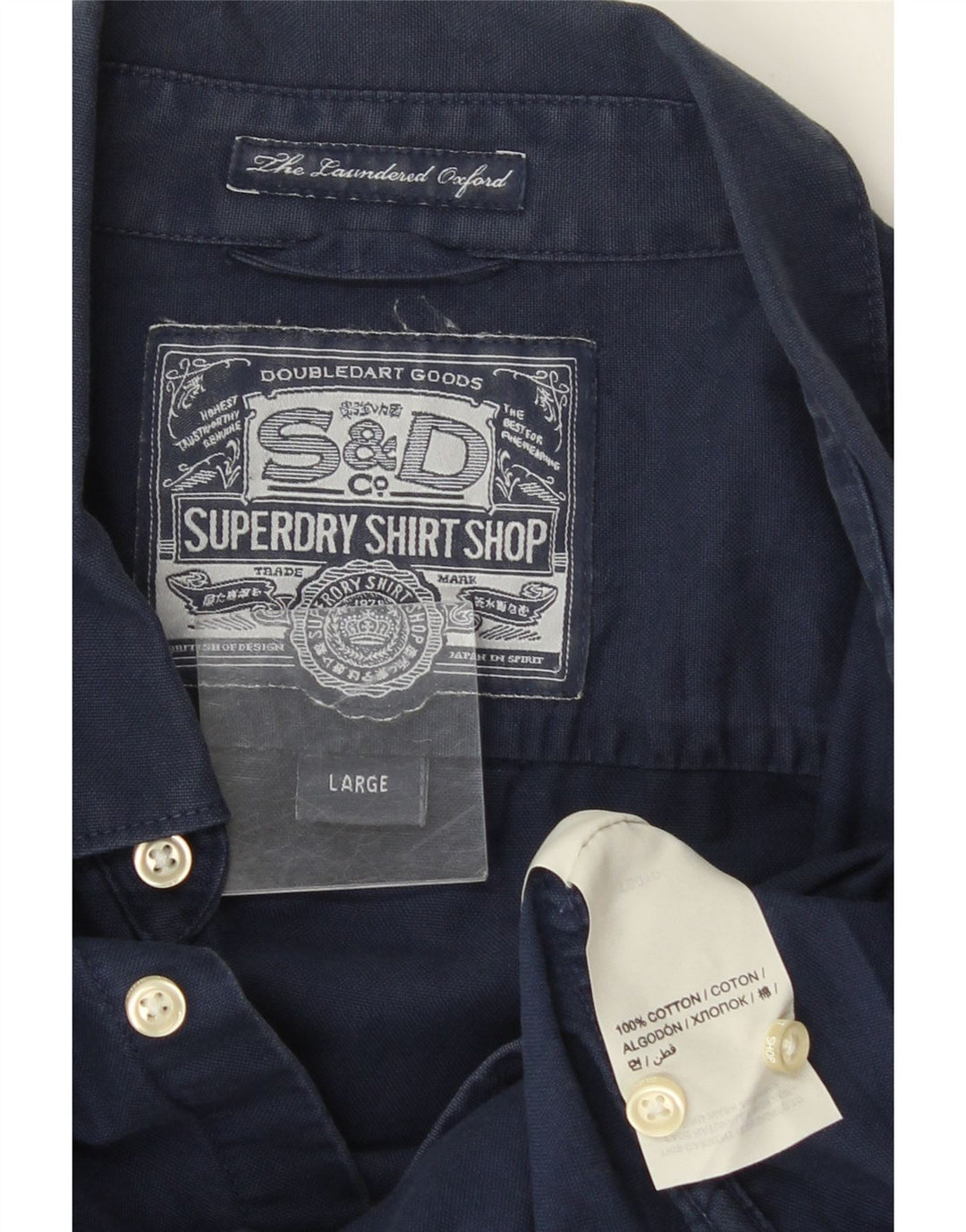 Koszula męska Superdry, duża, granatowa, bawełniana
