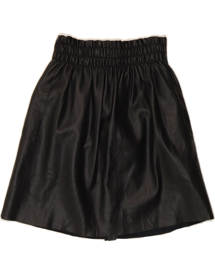 ZARA Womens Leather Skirt Small W24  Black Vintage Zara and Second-Hand Zara from Messina Hembry 