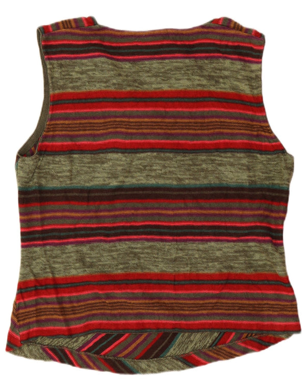 Damski krótki top bez rękawów Chaps UK 18 XL, lniany w zielone paski