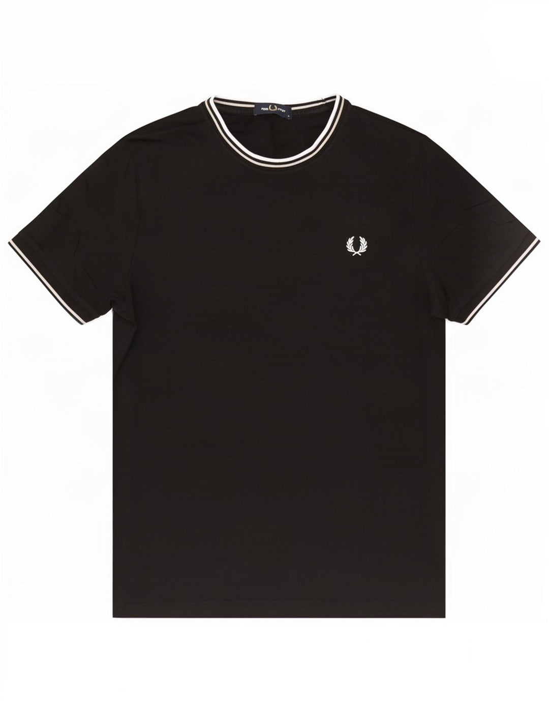 T-shirt męski Fred Perry, średni czarny, bawełniany