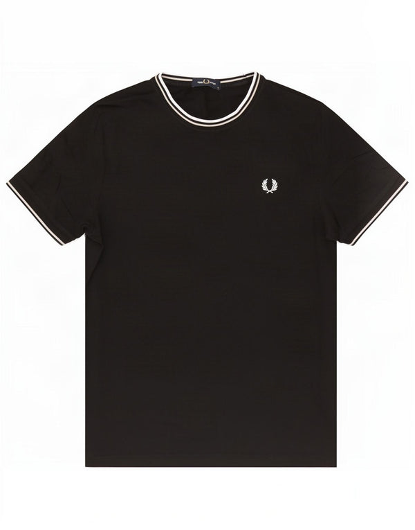 T-shirt męski Fred Perry, średni czarny, bawełniany
