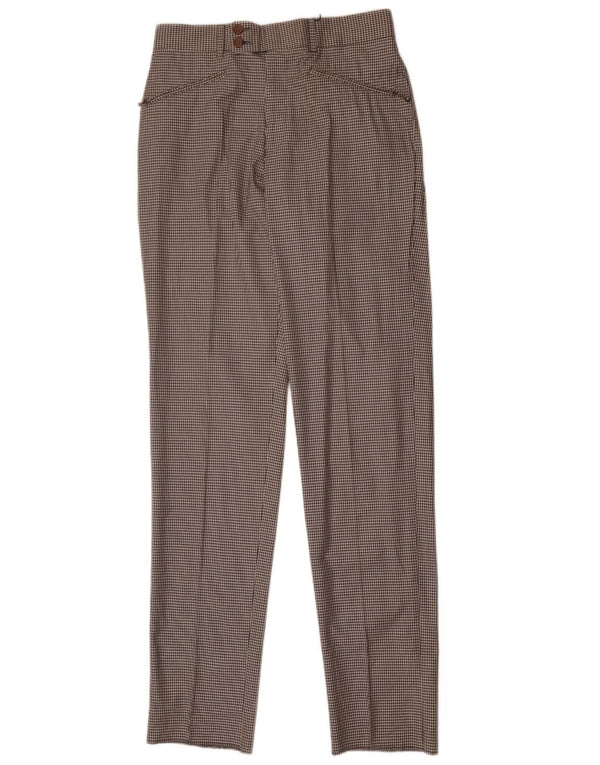 Vintage damskie spodnie typu slim casual IT 46 Large W30 L37 Black Gingham