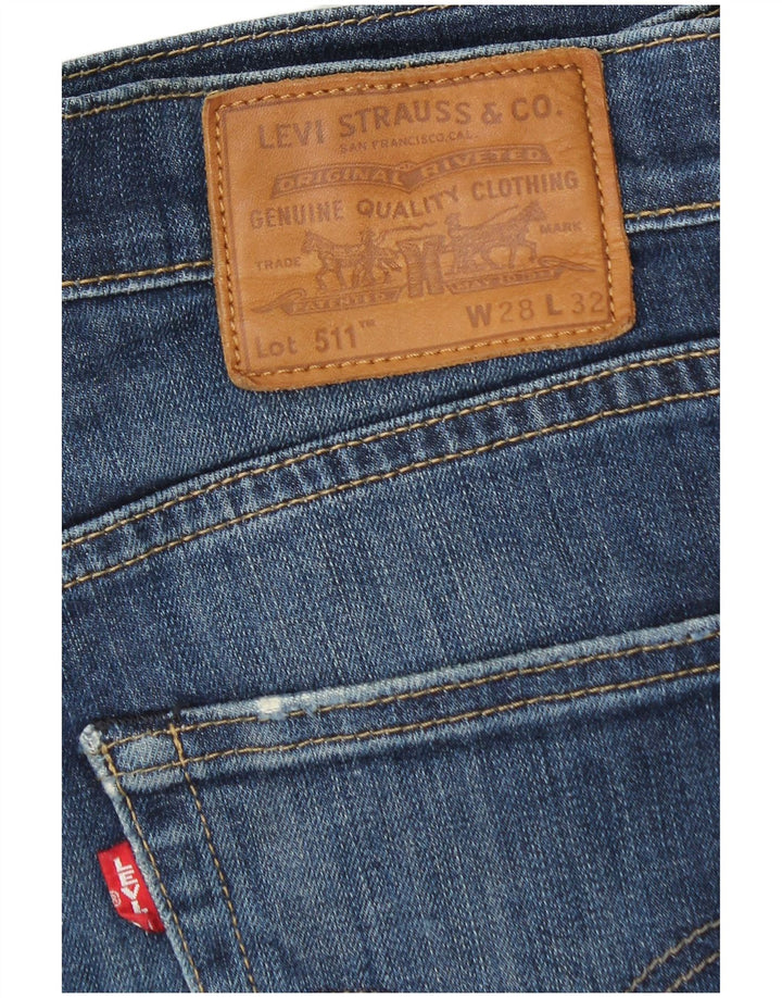 Męskie jeansy Levi's 511 Slim W28 L32 Niebieskie bawełniane