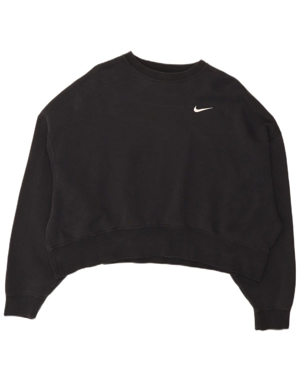 Damska bluza dresowa Nike Crop Oversize UK 14, średnia czarna bawełna